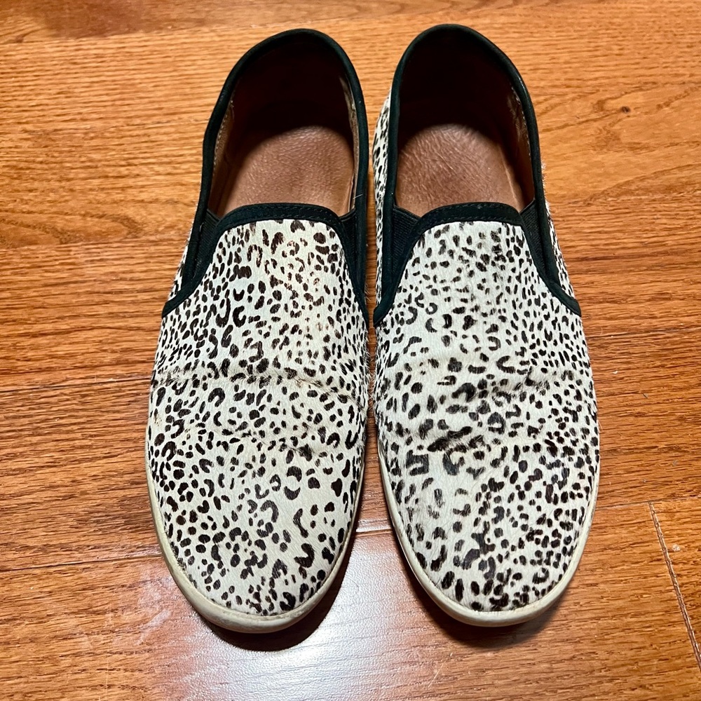 Joie Kidmore Snow Leopard Print Calf Hair Sneakers